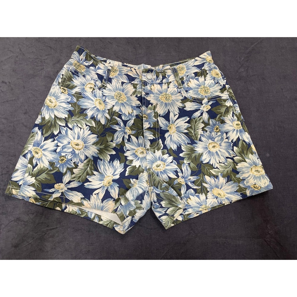 Vintage Niki-Lee California Denim‎ Floral Daisy High Waisted Shorts Size 11